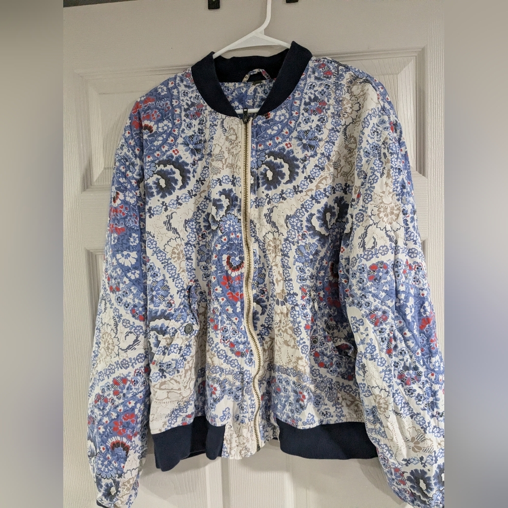 Blue Paisley Free People Jacket